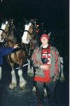 Jason with Clydesdales